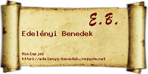 Edelényi Benedek névjegykártya