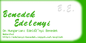 benedek edelenyi business card